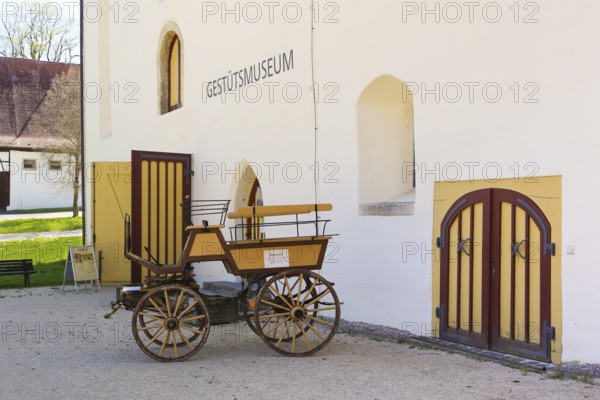 Stud Museum at the Lauterquelle, building, architecture, excursion destinations, entrance, carriage, Offenhausen, municipality of Gomadingen, Swabian Alb, Baden-Württemberg, Germany