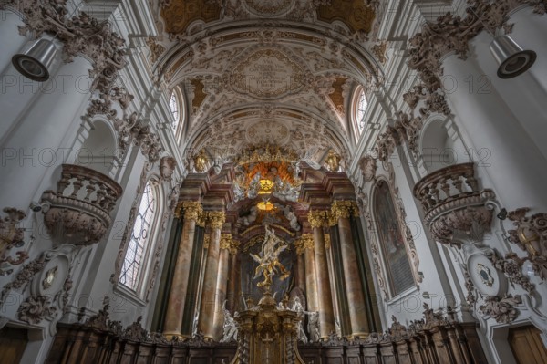 Chancel with the Assumption of the Virgin Mary, a work by the Asam brothers built between 1717 and 1723, Abbey Church of the Assumption of the Virgin Mary, Rohr, Lower Bavaria, Germany
