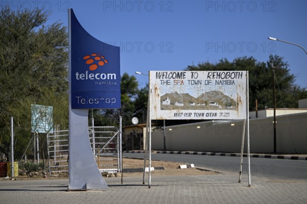 Sign Welcome to Rehoboth, Rehoboth, Hardap Region, Namibia
