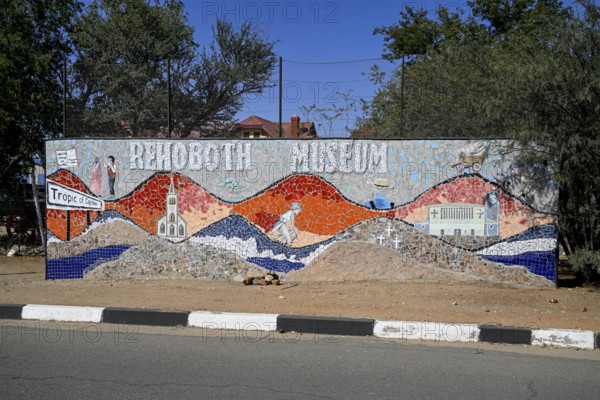 Sign at the Rehoboth Museum, town museum, Rehoboth, Hardap Region, Namibia