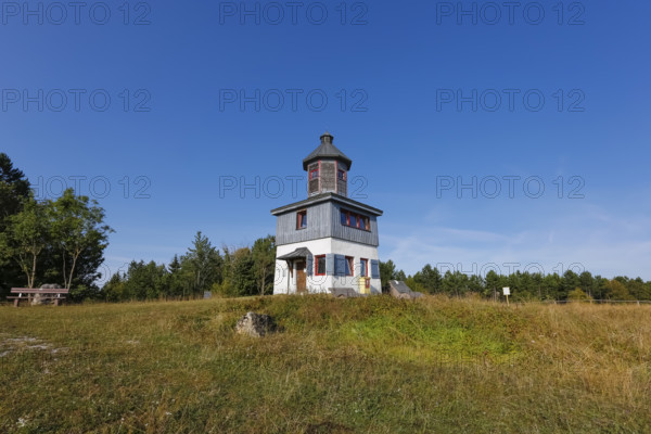 Sternenberg tower, observation tower formerly used for military purposes, observation tower on the former Böttingen military training area, Swabian Alb biosphere reserve, Baden-Württemberg, Germany
