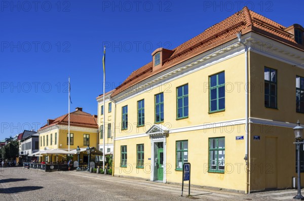 Historic town hall at Kungstorget (market square) in Uddevalla, Bohuslän, Västra Götalands län, Sweden, for editorial use only