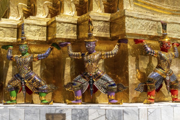 Yaksha statues at Wat Phra Kaeo, Phra Nakhon, Bangkok, Thailand