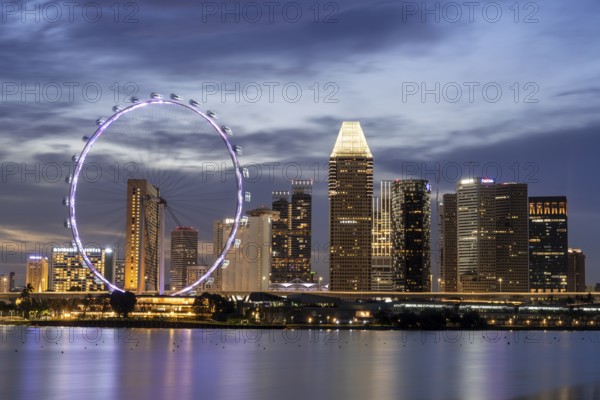 Singapore Flyer and Skyline, Marina East, Southeast, Singapore