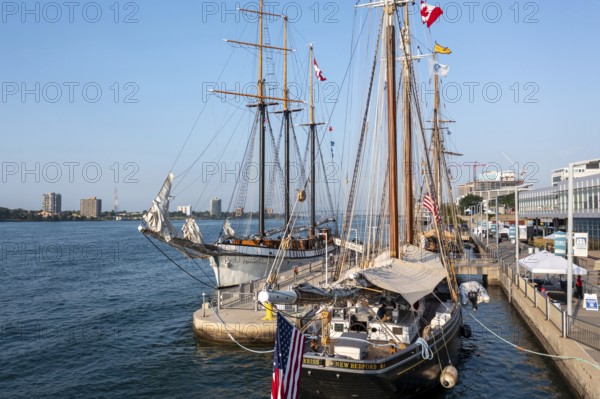 Detroit, Michigan - 9 August 2025 - Four schooners visit Detroit for the Sail Detroit Festival