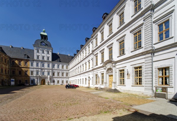 Court of Honour, Weißenfels baroque castle Neu-Augustusburg, baroque building, museum, Weißenfels, Saxony-Anhalt, Germany