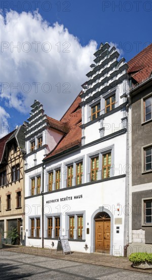 The composer Heinrich Schütz lived in the Heinrich Schütz House in Weißenfels from 1651 until shortly in front of his death in 1670/71, museum, home of the musician, Weißenfels, Saxony-Anhalt, Germany