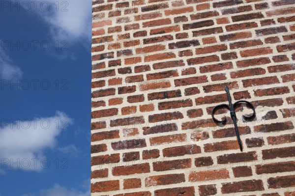 Brick wall detail, 14th century church, Old Town, Ringkøbing, Ringkøbing Fjord, Denmark