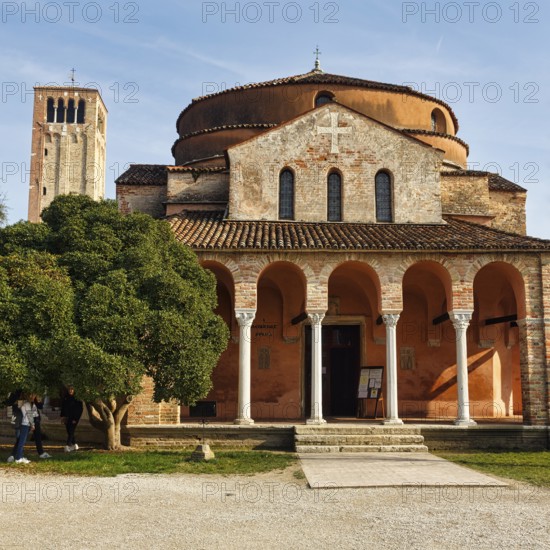 Church of Santa Fosca and Campanile, Byzantine architecture, Torcello Island, Venice Lagoon, Veneto, Italy