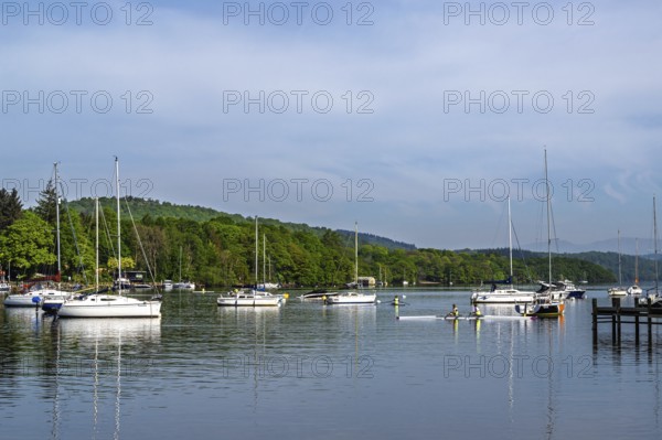 Boats on Windermere Lake, Fell Foot Park, Lake District, Cumbria, England, United Kingdom