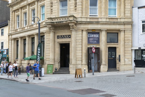 Historic former Bank building from 1889, Fleet Street, Torquay, Devon, England, UK