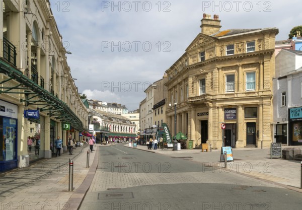 Historic Bank building from 1889, Fleet Street, Torquay, Devon, England, UK