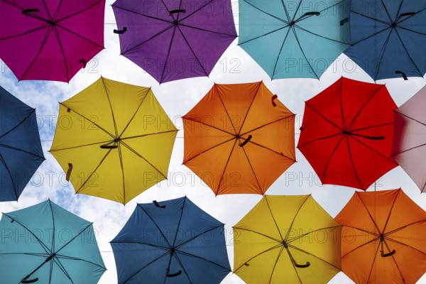 Coloured umbrellas, Interlaken, Bern, Switzerland