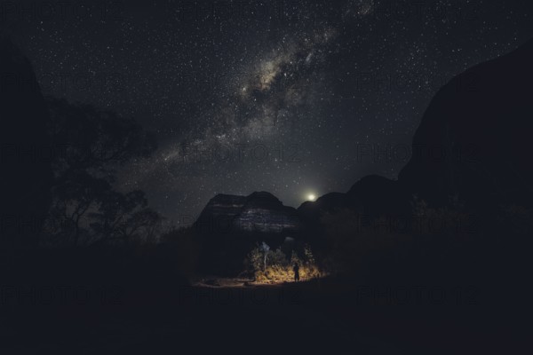 Starry sky with the Milky Way over the Bungle Bungles in Australia in the Outback, Australia