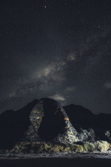 Starry sky with the Milky Way over the Bungle Bungles in Australia in the Outback, Australia