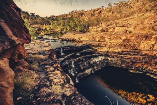 Bell Gorge, The Kimberleys, waterfall, sunrise in the outback, Australia