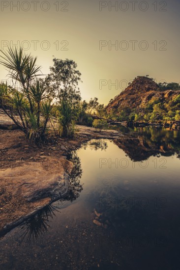 Bell Gorge, The Kimberleys, waterfall, sunrise in the outback, Australia