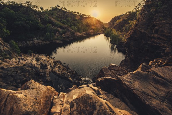 Sunrise Edith Falls in northern Australia, Australia