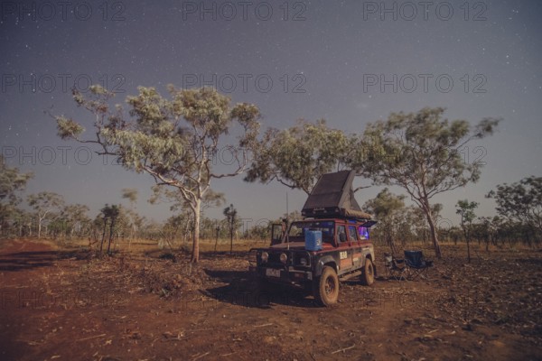 Australia Outback Landrover Camper Starry sky, Australia