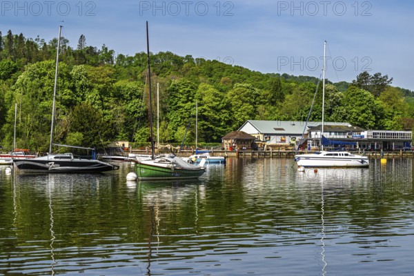 Boats on Windermere Lake, Fell Foot Park, Lake District, Cumbria, England, United Kingdom