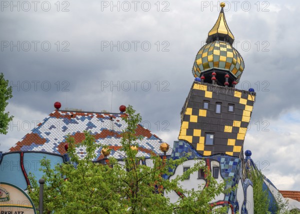 The Art House of the Kuchlbauer Brewery, designed by Friedensreich Hunderwasser, Römerstr, 5-9, Abensberg, Lower Bavaria, Germany