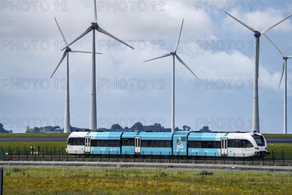 Train connection to the seaport of Eemshaven, in the Ems estuary, the British transport company Arriva operates a train connection from Groningen Central Station to the ferry harbour of Eemshaven, ferry to Borkum, ENetherlands