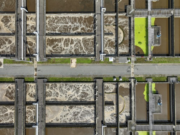 Germany - Wastewater treatment in a sewage treatment plant, clarifier with brown wastewater (symbolic photo) . The first purification stage of a sewage treatment plant comprises mechanical purification (removal of coarse solids, sand, fats), the second stage the biological process (removal of nutrients by means of micro-organisms), the third stage is known as chemical-physical treatment (phosphate precipitation) . In future, a fourth treatment stage will be necessary to remove trace substances, microplastics and medicines