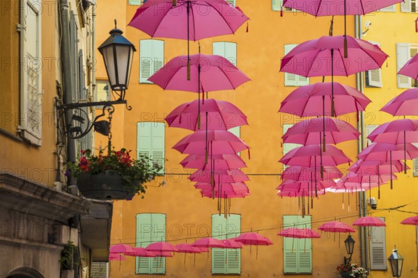 Picturesque alley in the old town, Grasse, Alpes Maritimes, Provence Alpes Cote d'Azur, French Riviera, South of France, France