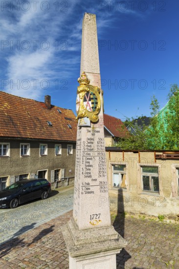 Postal pillar in Zschopau, Erzgebirge, Saxony, Germany