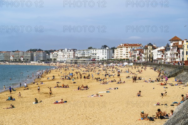 Beach and seaside in Saint-Jean-de-Luz, Nouvelle-Aquitaine, Pyrenees-Atlantiques, France