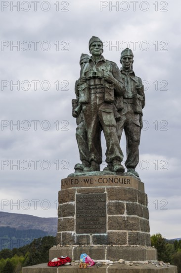 Commando Memorial, Grampian Mountains, Fort William, Highland, Lochaber, Scotland, UK
