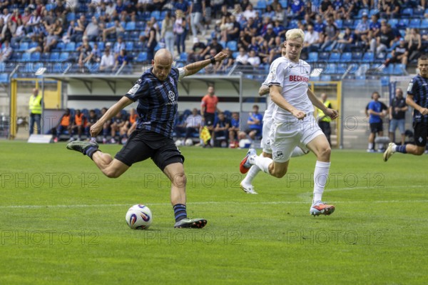 Football 3rd division, Season 2025/26, Matchday 1: Waldhof Mannheim vs SC Verl***Goal by Felix Lohkemper (9, Mannheim)