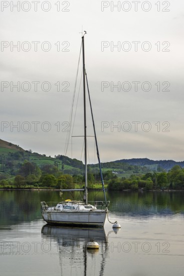 Boats on Windermere Lake and mountains, Ambleside, Lake District, Cumbria, England, United Kingdom
