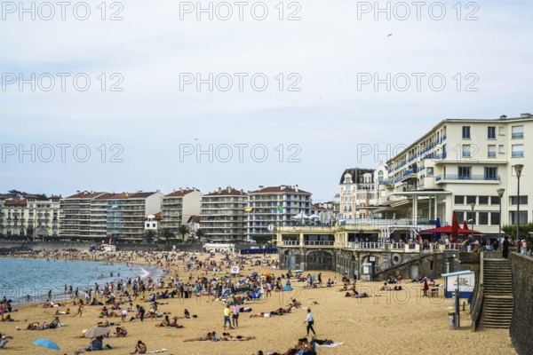 Beach and seaside in Saint-Jean-de-Luz, Nouvelle-Aquitaine, Pyrenees-Atlantiques, France