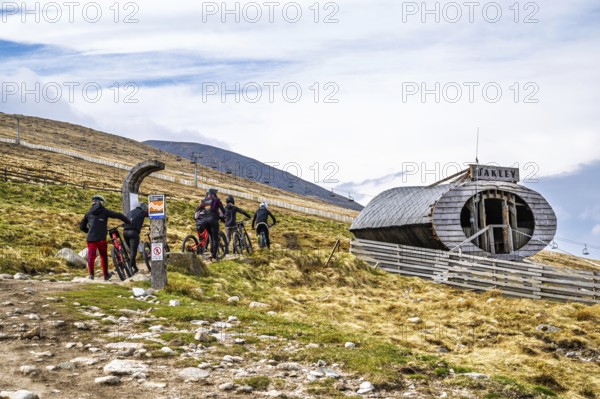 View of Nevis Range Mountains, Grampian Mountains, Fort William, Highland, Lochaber, Scotland, UK