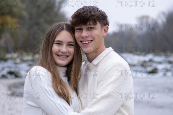 Brother and sister, Teenager, Siblings, Upper Bavaria, Bavaria, Germany