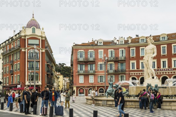 Square with classicist buildings in the old town, Place Masséna, Nice, Alpes Maritimes, Provence Alpes Cote d'Azur, French Riviera, South of France, France