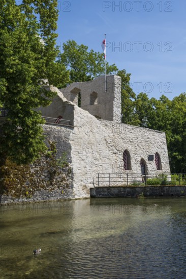 Castle ruins, Lippe spring, Bad Lippspringe, climatic health resort, North Rhine-Westphalia, Germany