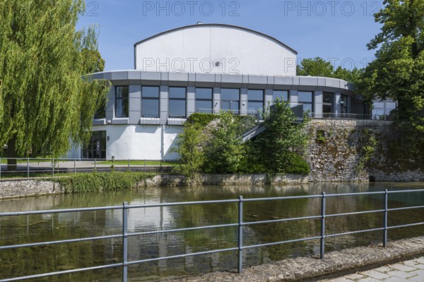Congress centre, Lippe with Lippe spring, Bad Lippspringe, climatic health resort, North Rhine-Westphalia, Germany