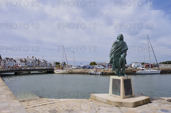 Statue of Pierre Bouguer, French mathematician, geodesist and astronomer, Le Croisic, Loire-Atlantique, Pays de la Loire, Brittany, France