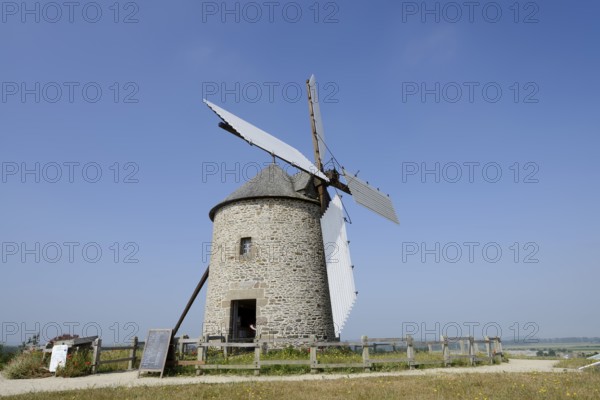Windmill Moulin a vent de Moidrey, Pontorson, Departement Manche, Normandy, France