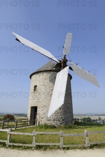 Windmill Moulin a vent de Moidrey, Pontorson, Departement Manche, Normandy, France