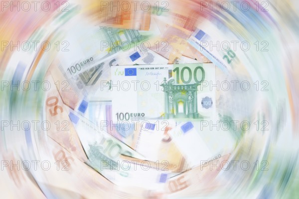 Various euro banknotes