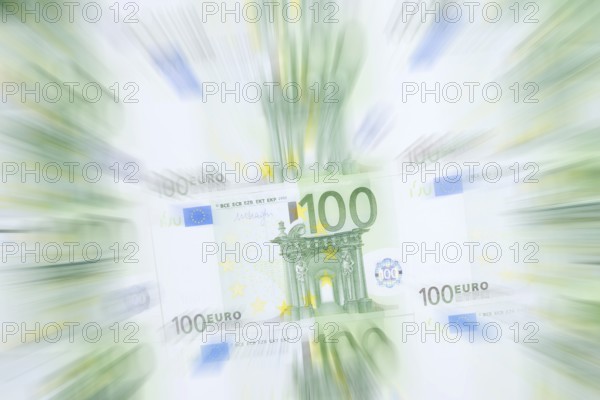 100 euro banknotes, 100 Euro, zoom effect