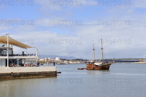 Sailing ship Santa Bernarda in the harbour of Portimao, Algarve, Portugal