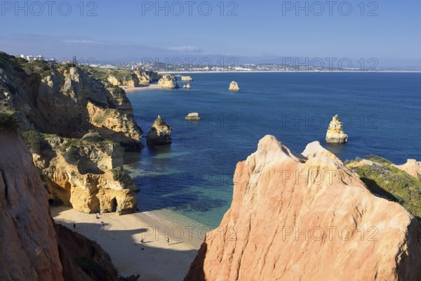 Beach and rocky coast, Praia do Camilo, Lagos, Algarve, Portugal