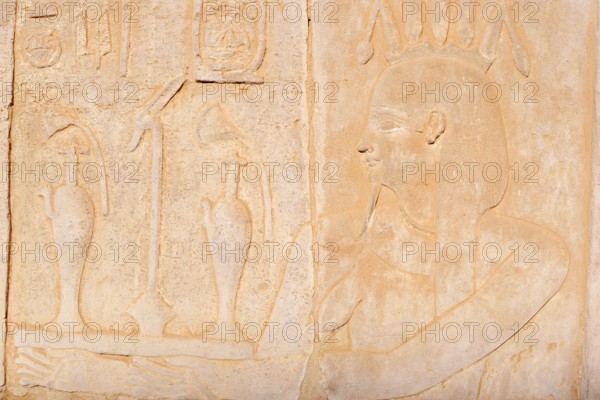 Relief on the double temple of Kom Ombo, Kom Ombo, Egypt