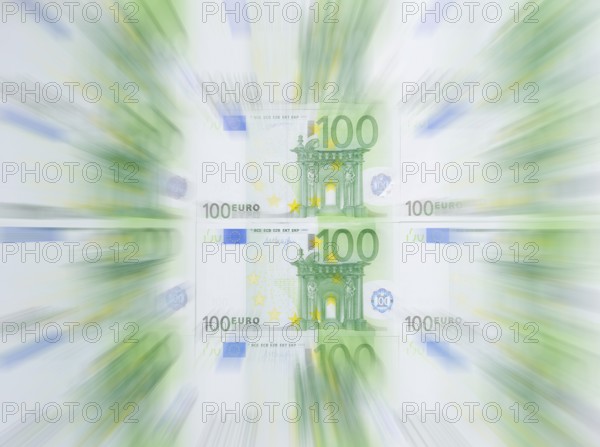 100 euro banknotes, 100 Euro, zoom effect