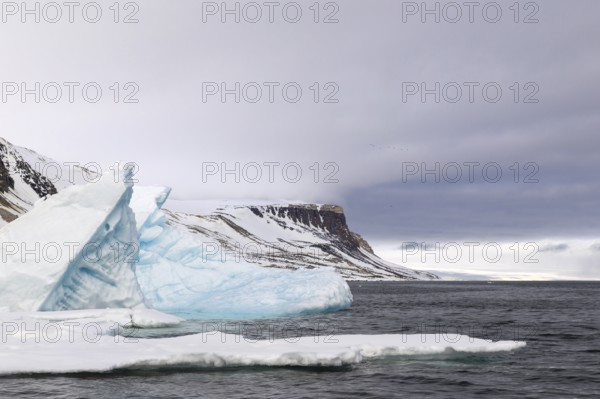 Iceberg, glacier ice, Alkefjellet, Scandinavia, Spitsbergen