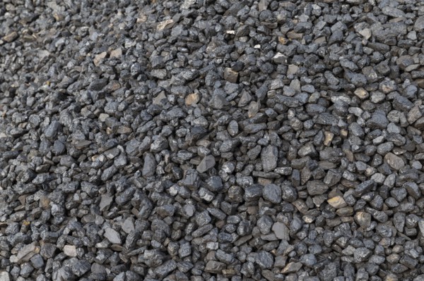 Hard coal, coal at the harbour of Longyearbyen, Spitsbergen, Svalbard